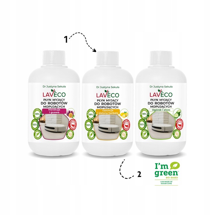 3 x 0,5 l Płyn myjący do robotów mopujących i odkurzaczy myjących LAVECO v2