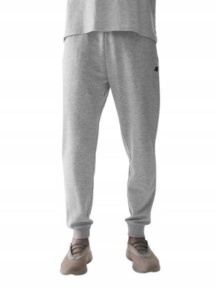 SPODNIE męskie dresowe 4F 4FWSS24TTROM603-27M szare joggery dresy M;
