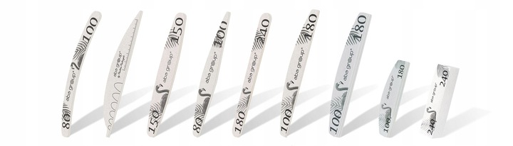 Aba Group Pilniki do Paznokci Półksiężyc Łódka 100/180 Slim Zestaw 100