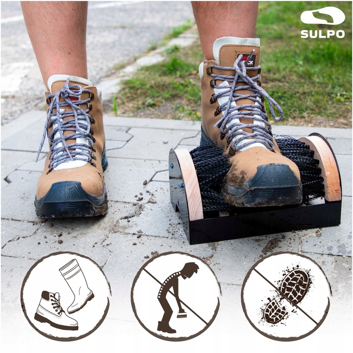 CZYSZCZAK CZYSZCZARKA DO BUTÓW ROBOCZYCH WYCIERACZKA przykręcana SULPO