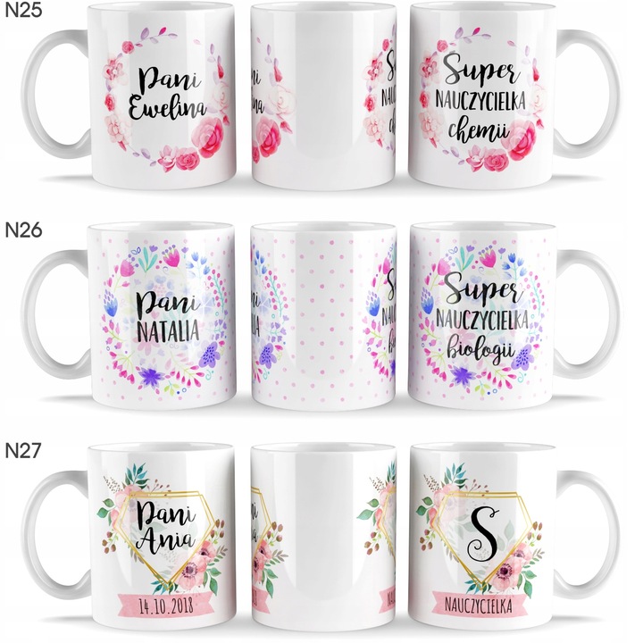 prezent dzień NAUCZYCIELA PRZEDSZKOLANKI WYCHOWAWCY kubek z imionami