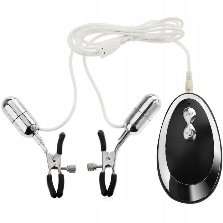 Wibrujące zaciski klamry na sutki 20 mocnych funkcji wibracje BDSM gadżet