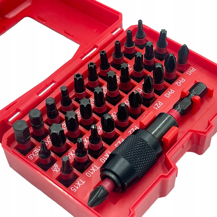 BITY MAGNETYCZNE WKRĘTAKI KOŃCÓWKI UDAROWE ZESTAW 32 EL. - PH PZ TX TXB HEX