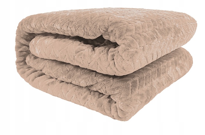 KOC NARZUTA DWUSTRONNA TŁOCZONY NA PREZENT FUERO 200x220 BEŻOWY TAUPE