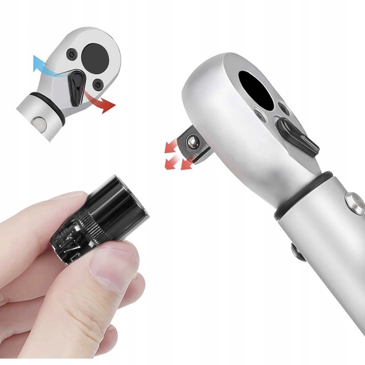 Klucz Dynamometryczny 1/2 28-210 Nm z Blokadą do Kół + 3 Nasadki 17 19