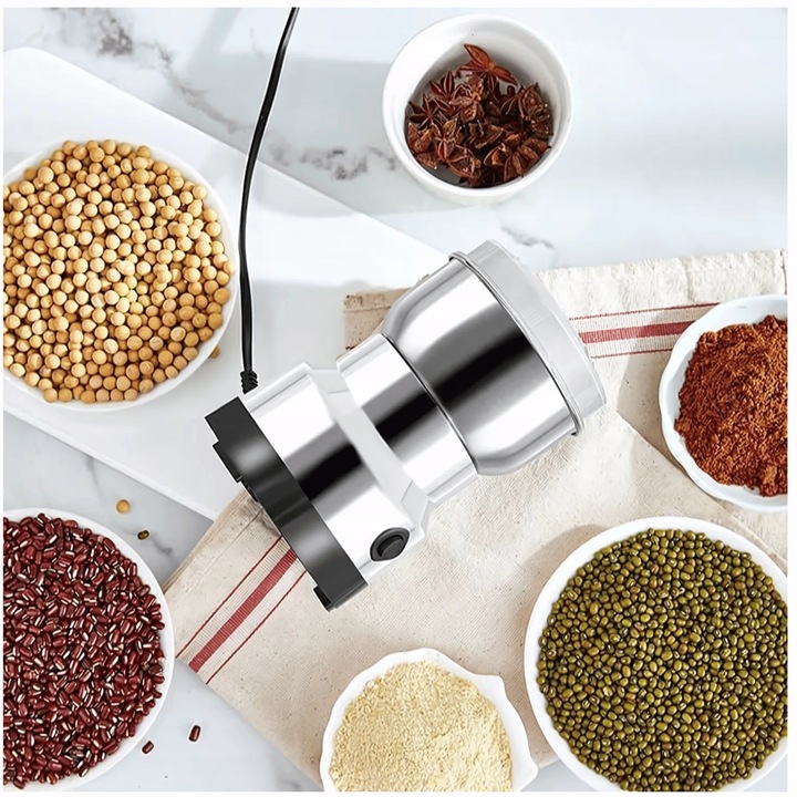 MOCNY MŁYNEK ELEKTRYCZNY DO MIELENIA KAWY ORZECHÓW PRZYPRAW STAL