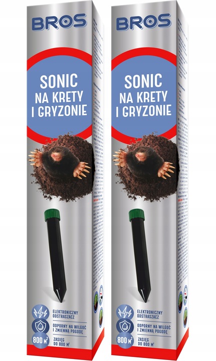 BROS Sonic na krety, gryzonie i węże, odstraszacz przeciwko kretom - 2