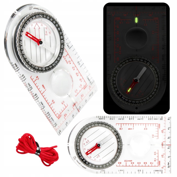 KOMPAS MAPOWY BUSOLA PRZEŹROCZYSTY FOSFORYZUJĄCY HELIKON KOMPAS SCOUT MK2