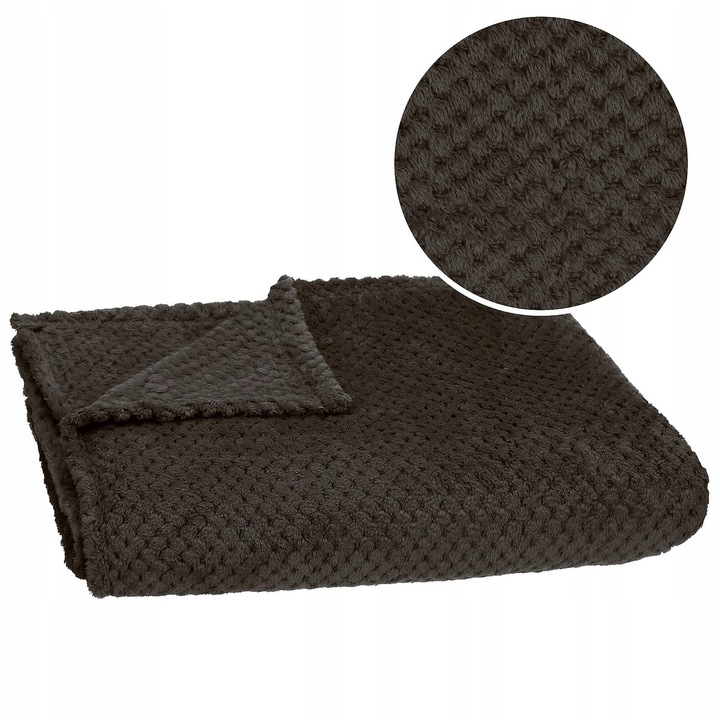 GRUBY KOC CIEPŁY NARZUTA DWUSTRONNA NA ŁÓŻKO KANAPĘ 220x200 cm PLED MIĘKKI