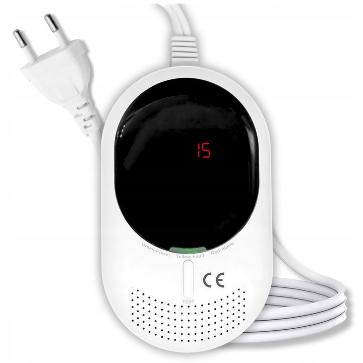 Czujnik Czadu Gazu Ziemnego Detektor Tlenku Węgla CERTYFIKOWANY 85dB LCD