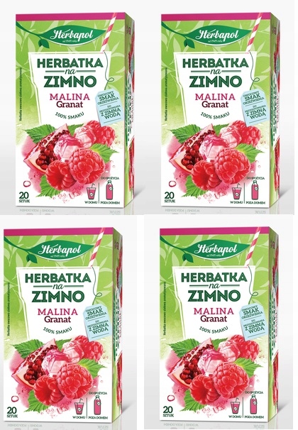 4x 20x 1,8g HERBAPOL Herbatka na zimno Malina Granat 80tb