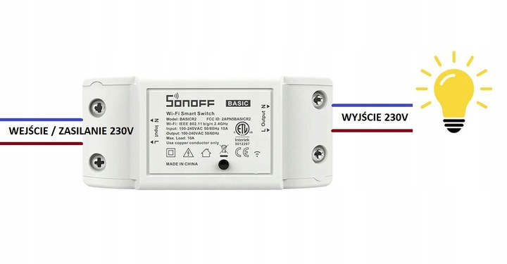 WiFi PRZEKAŹNIK PRZEŁĄCZNIK STEROWANY WIFI SONOFF BASIC Wgrany Softu