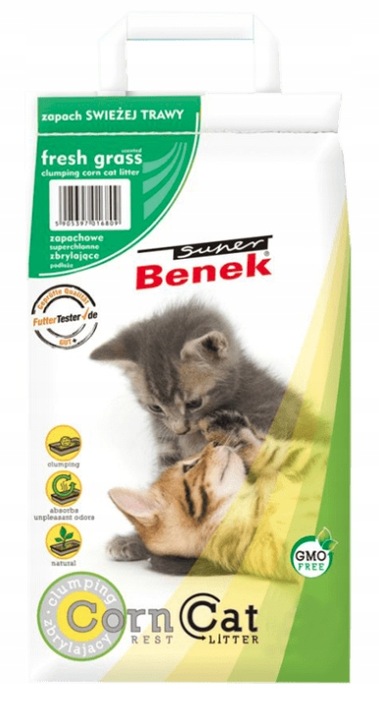 Super Benek Corn Cat Classic Świeża Trawa 14L