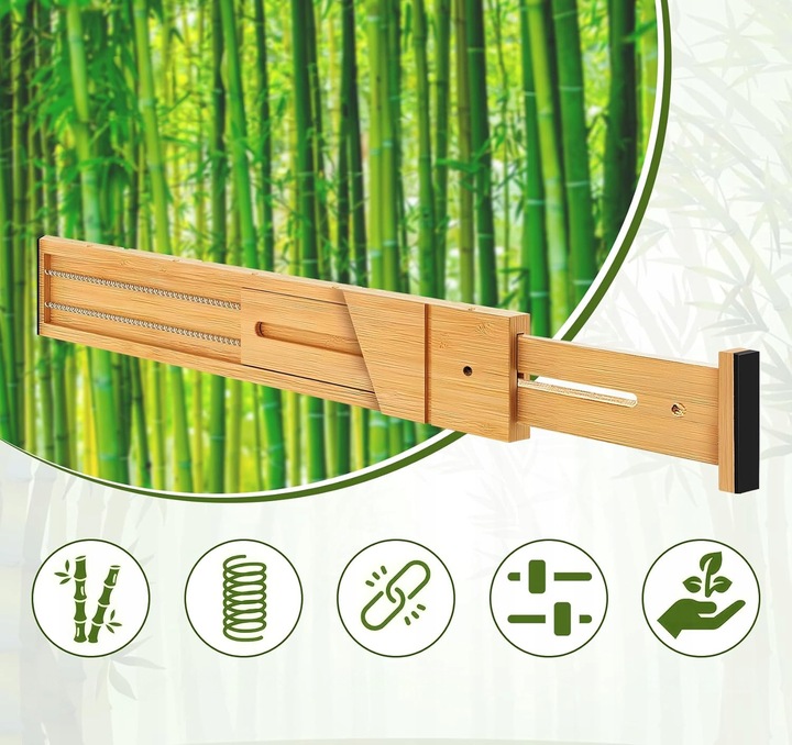 4x BAMBUSOWY ORGANIZER DO SZUFLADY SEPARATOR PRZEGRÓDKA Z 9