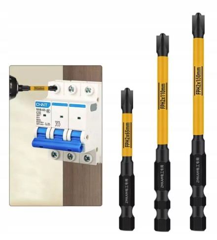 Super Bity Zestaw BITÓW Dla Elektryka Długie Udarowe Komplet FPH 3szt