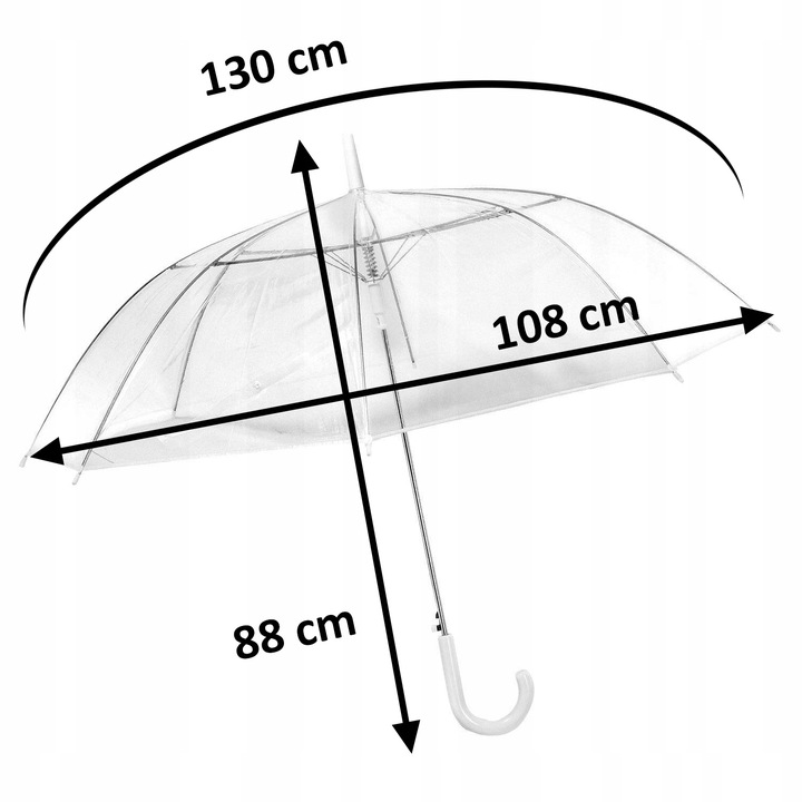 H&F | Parasol Przezroczysty Duży XXL Ø 108 cm