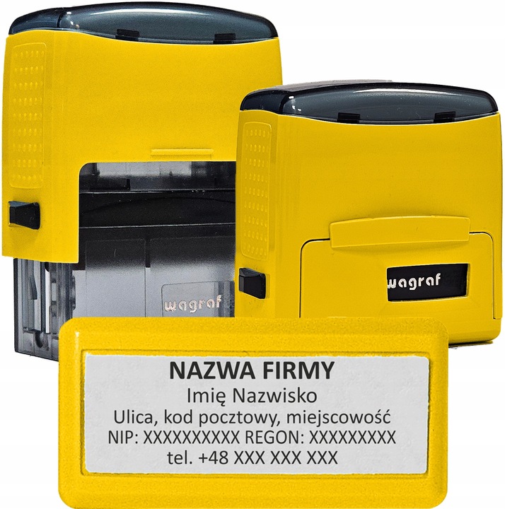 PIECZĄTKA FIRMOWA WAGRAF B3s - do 6 wersów - 47x18mm - 12 kolorów do wyboru