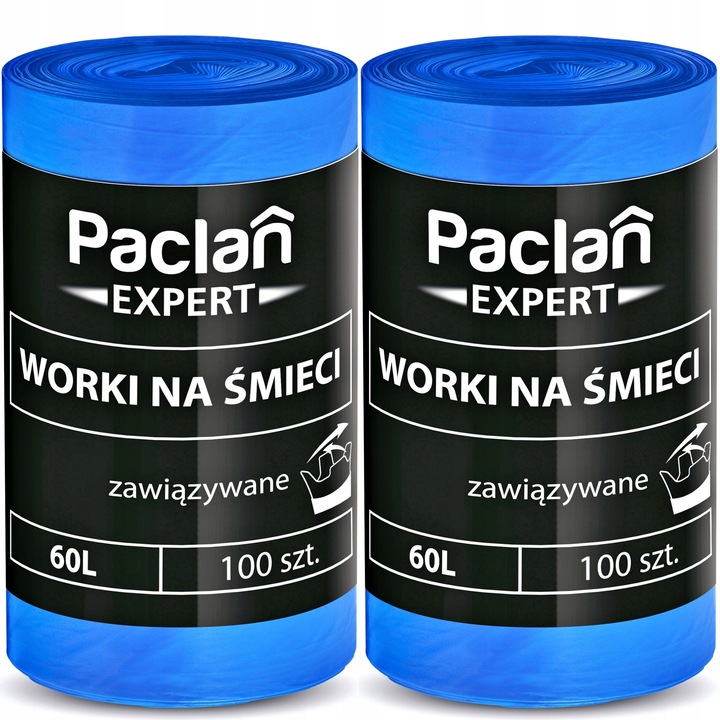 Worki na Smieci PACLAN EXPERT Wiazane 60L 200 szt