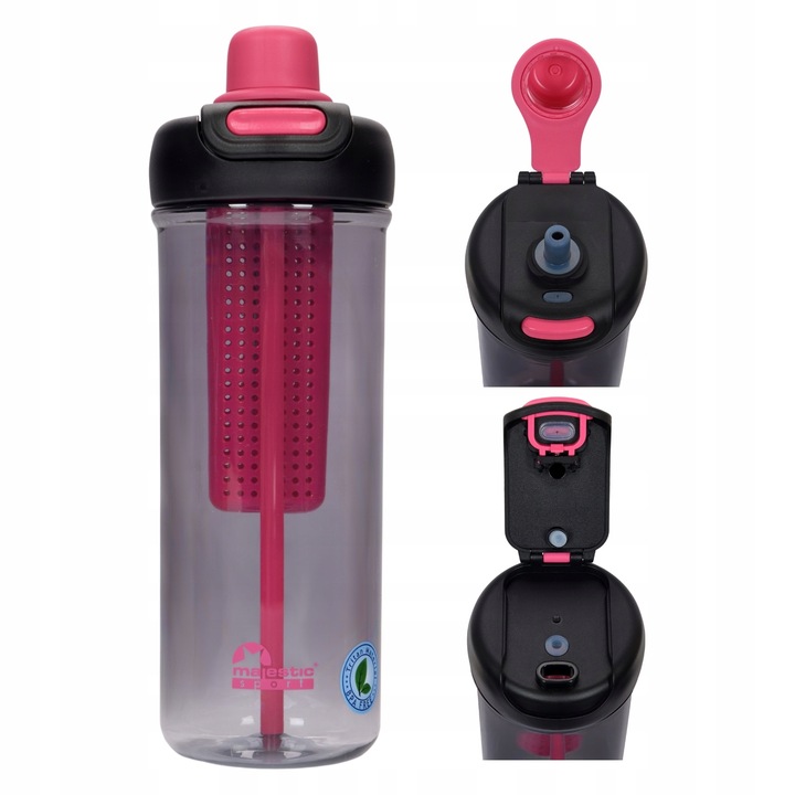 Butelka na wodę z sitkiem słomką bidon BPA free Majestic Sport 950 ml