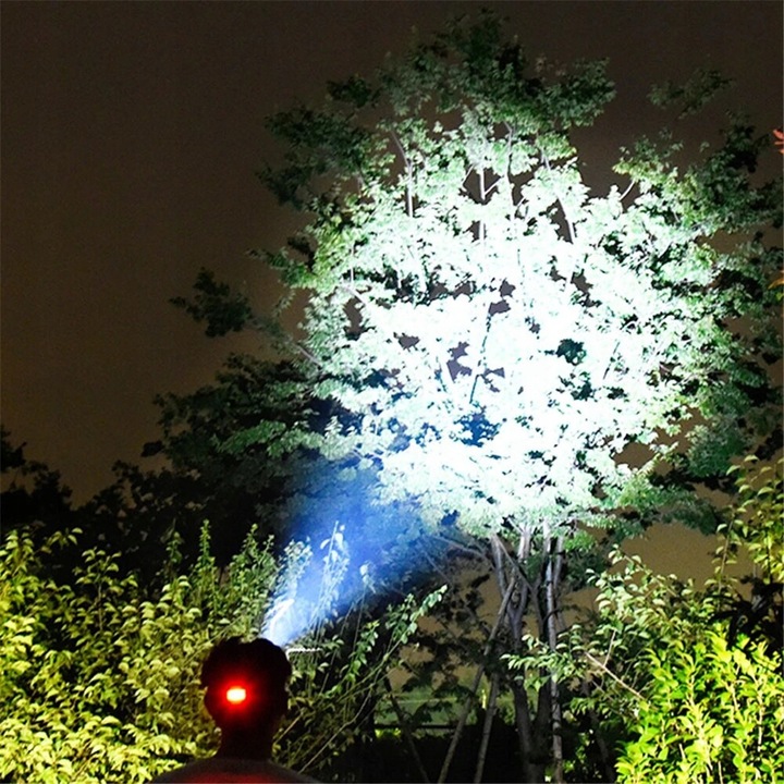 MOCNA LATARKA CZOŁOWA NA GŁOWĘ CZOŁÓWKA 5 LED CREE XPE T6 AKUMALOTOR