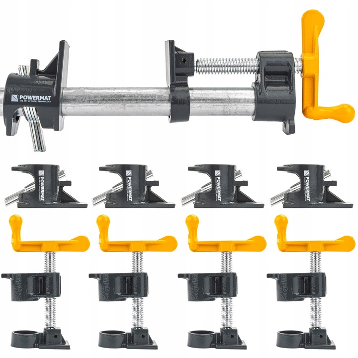 4x ŚCISK STOLARSKI RUROWY ZACISK BEZKOŃCOWY 3/4" METALOWY ZESTAW 4