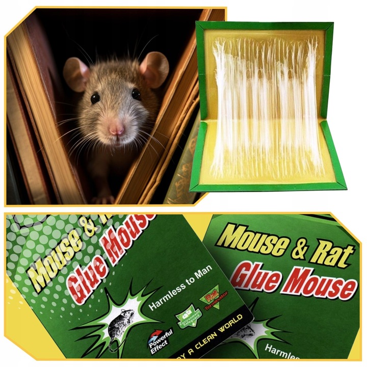 LEP NA MYSZY SZCZURY PUŁAPKA 60x ŁAPKA MYSZOŁAPKA SILNY MOCNY KLEJ