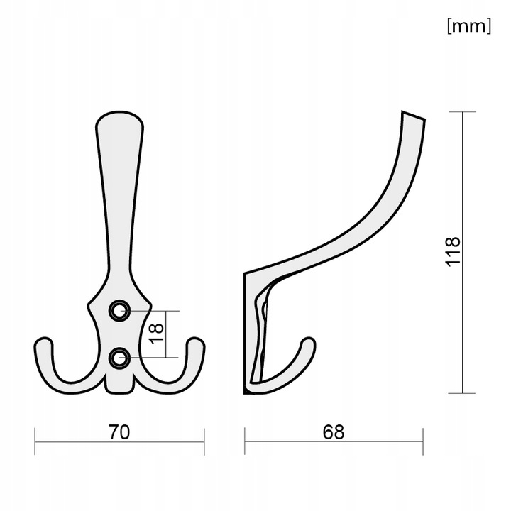 5x HACZYK NA UBRANIA WIESZAK NA UBRANIA ŚCIENNY WIESZAK MEBLOWY CHROM