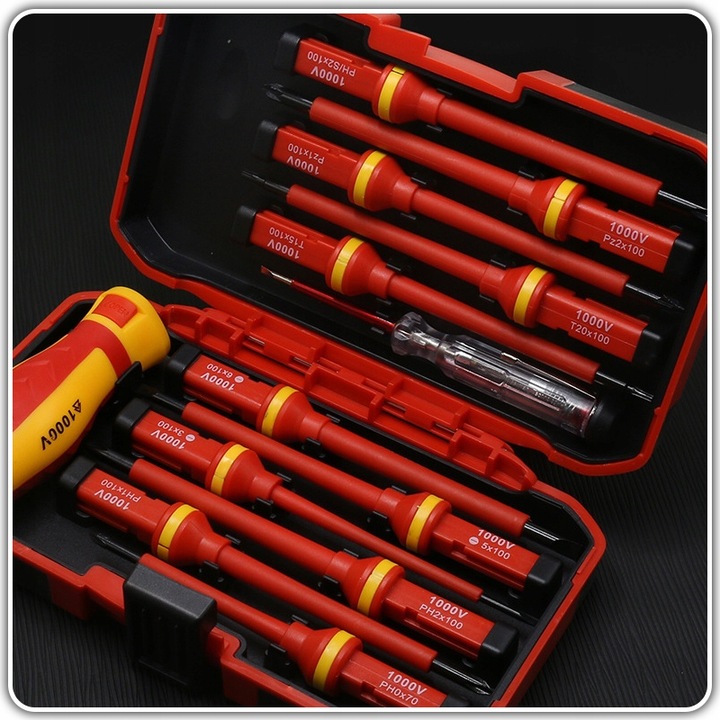 Wkrętaki śrubokręty elektrotechniczne izolowane VDE 1000V CLICK 13cz