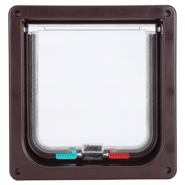 DRZWI Z KLAPĄ DLA KOTA/PSA BRĄZOWY M brąz