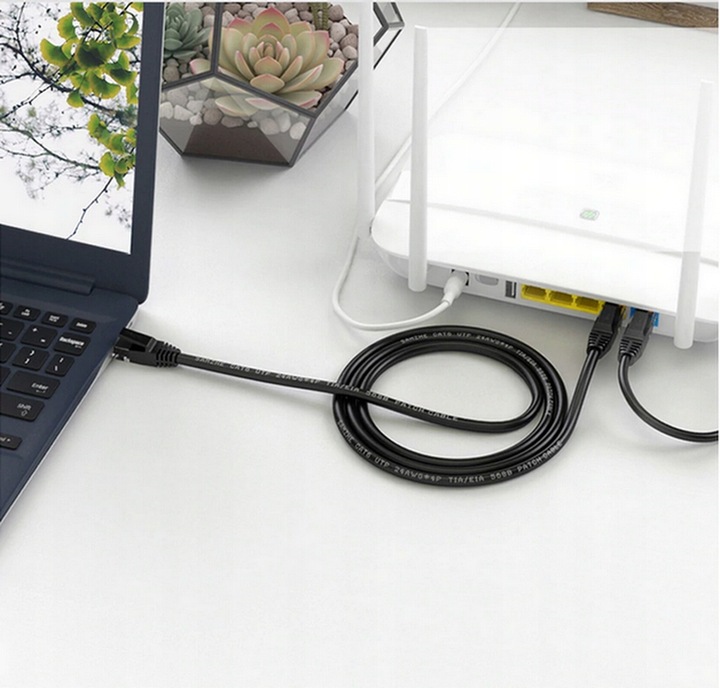 Kabel Internetowy Ethernet Skrętka RJ45 LAN kat 6A SFTP LSZH 10m Biały