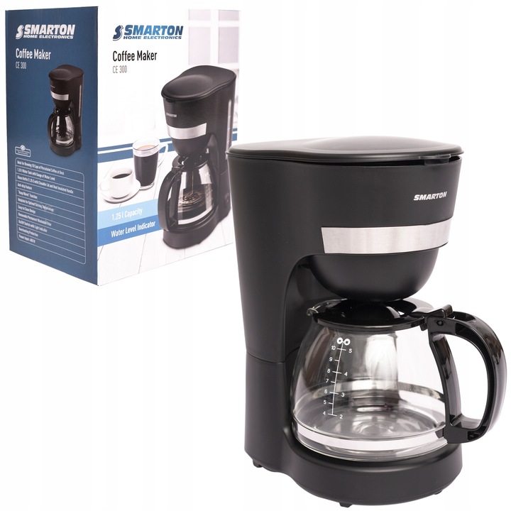 Ekspres do Kawy Przelewowy Smarton CE 300 1,25 Litra 600W Czarny