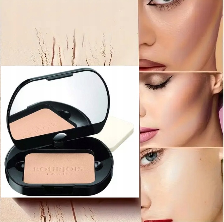 BOURJOIS PUDER MATUJĄCY Z LUSTERKIEM I GĄBECZKĄ UTRWALA MAKIJAŻ TWARZY