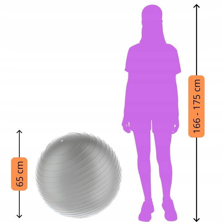 Piłka Gimnastyczna WZMOCNIONA Rehabilitacyjna Anti-Burst 65cm + Pompka
