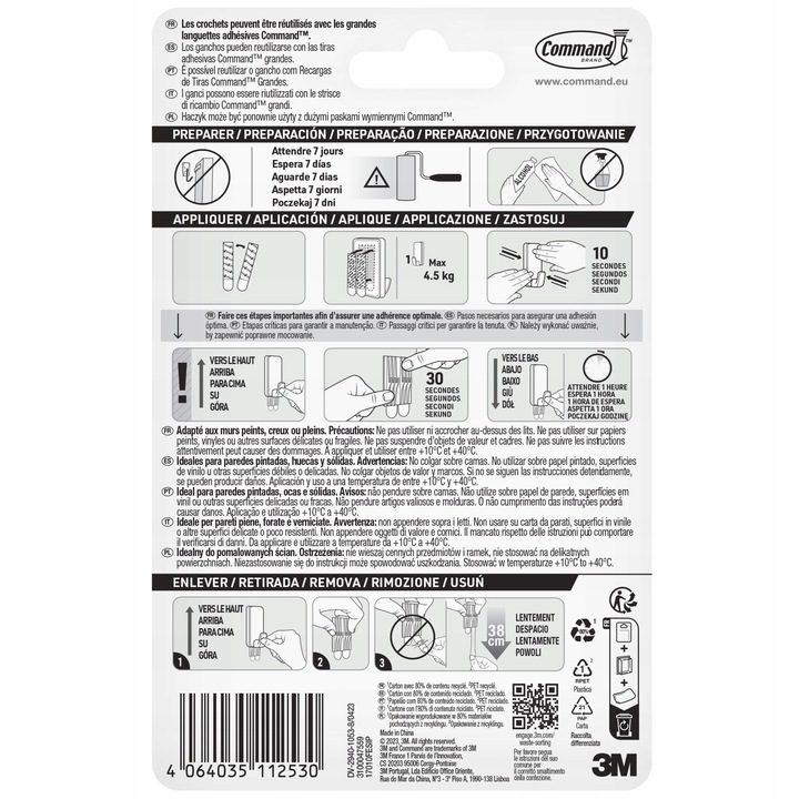 Command haczyk XL do ciężkich przedmiotów do 4,5 kg duży biały 1 szt