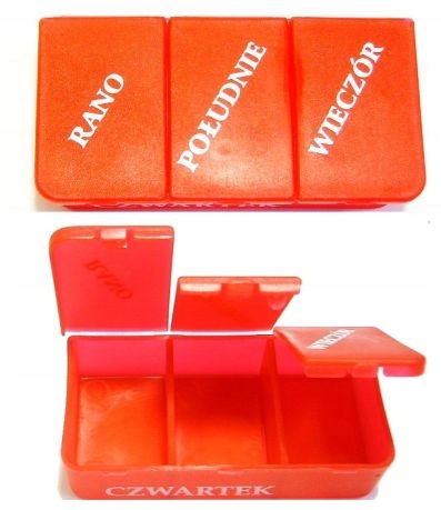 Kasetka Pojemnik Pudełko na leki 7dni x3przegródki