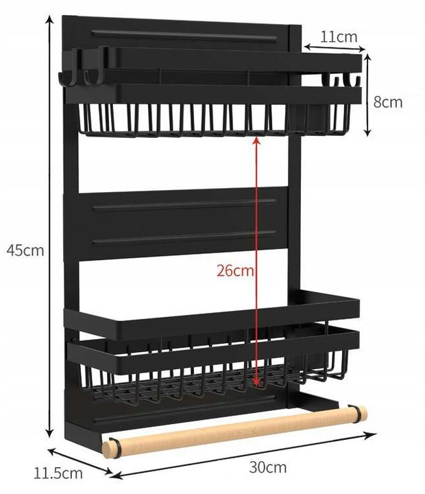 PÓŁKA MAGNETYCZNA NA LODÓWKE PRZYPRAWY RĘCZNIK XL