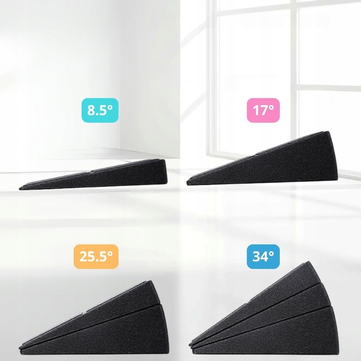 Bloczek pochylny squat wedge block 3 elementy do rozciągania przysiady nogi