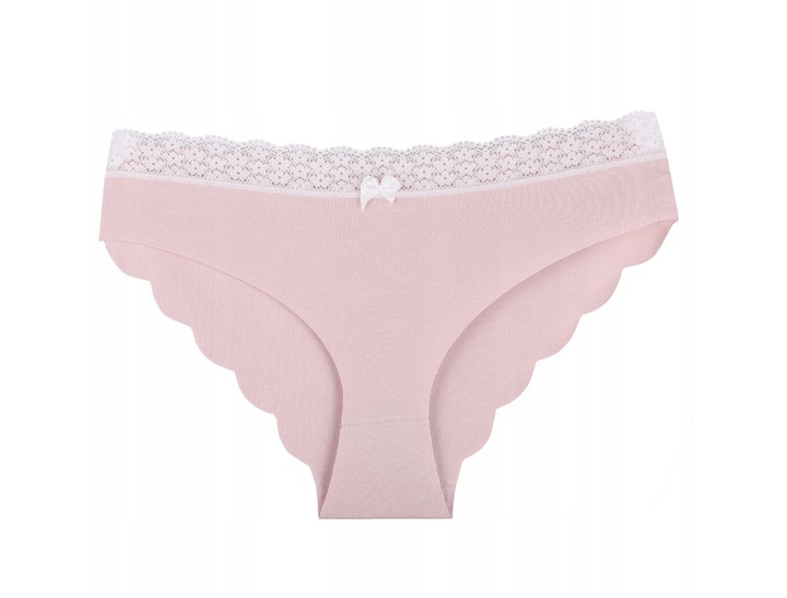 4x Majtki Damskie Bezszwowe Figi Bawełniane Laserowo Cięte Gładkie MORAJ M