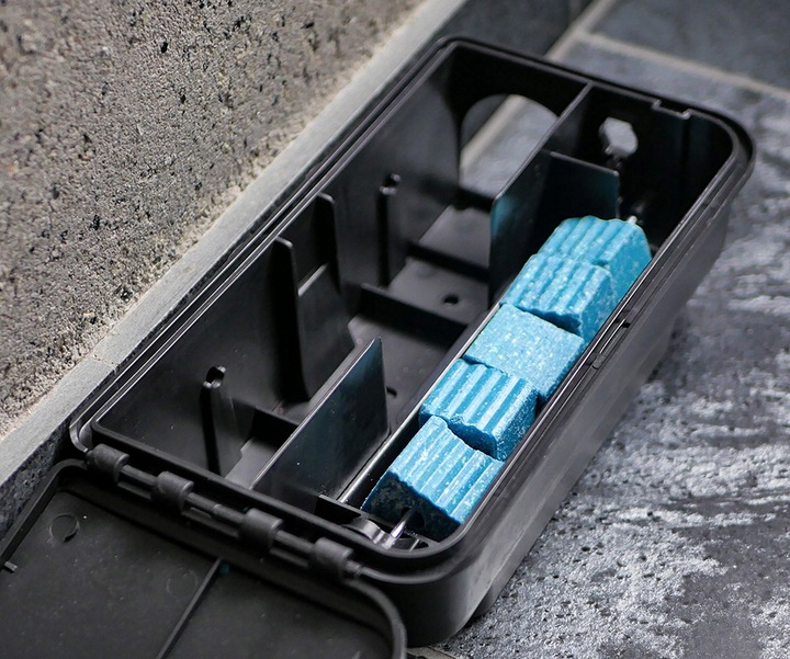 3X DUŻA STACJA DERATYZACYJNA KARMNIK Z NADRUKIEM NA MYSZY I SZCZURY