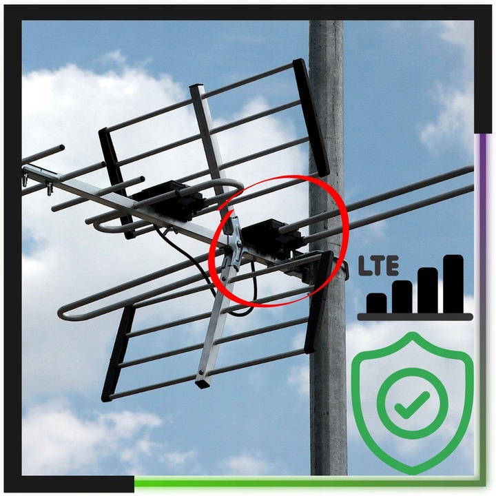 Antena do TV naziemnej zewnętrzna DVB-T2 MUX-8 4K LTE kierunkowa COMBO