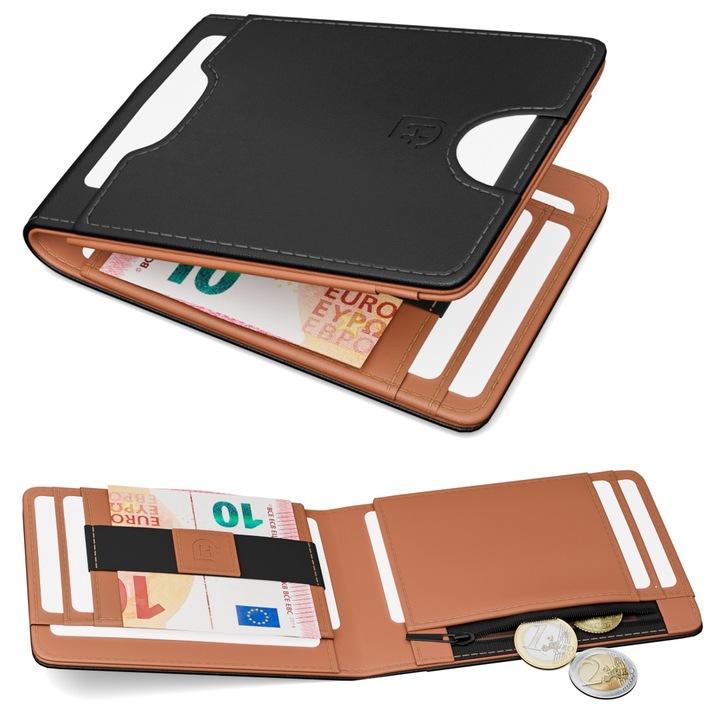 James Hawk Smart Wallet Skórzany portfel męski Slim Cienki 1,5 cm RFID