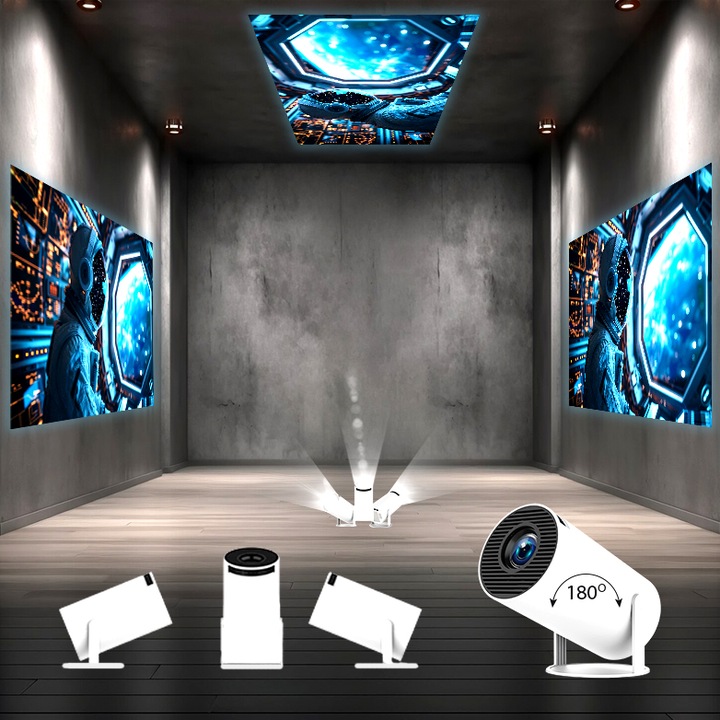 Projektor ANDROID rzutnik 4K WIFI PRZENOŚNY SMART FULL HD HY300 PRO