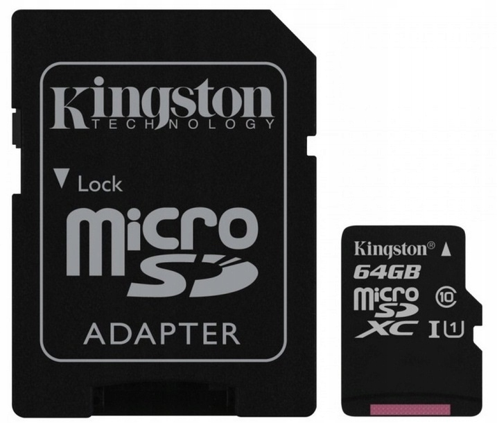 KINGSTON KARTA MICROSD 64GB MICRO CL10 ADAPTER SD