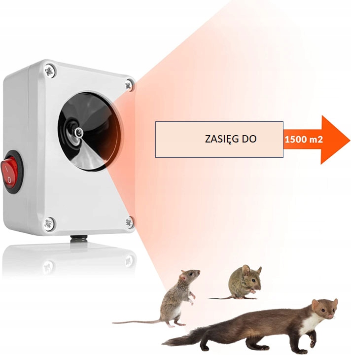 Hermetyczny odstraszacz ultradźwiękowy kun szczurów i myszy, zmienny dźwięk