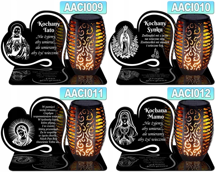 Znicz Solarny WIECZNY LED PODSTAWKA NA CMENTARZ GRÓB Serce EFEKT