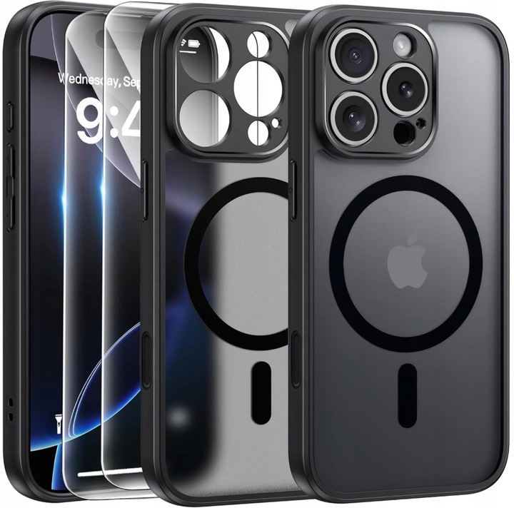 ETUI WZMACNIANE DO IPHONE 16 PRO MAX PANCERNE CASE DO MAGSAFE MAT 2x Szkło