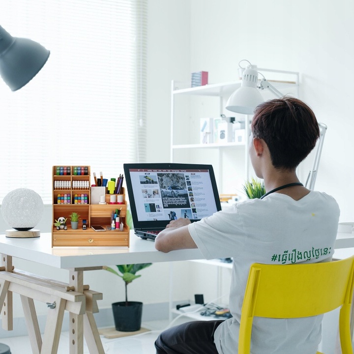 ORGANIZER DREWNIANY NA BIURKO PRZYBORNIK SZUFLADA