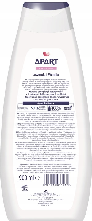 Apart nawilżający żel pod prysznic i Płyn do kąpieli 2w1 MIX Zestaw