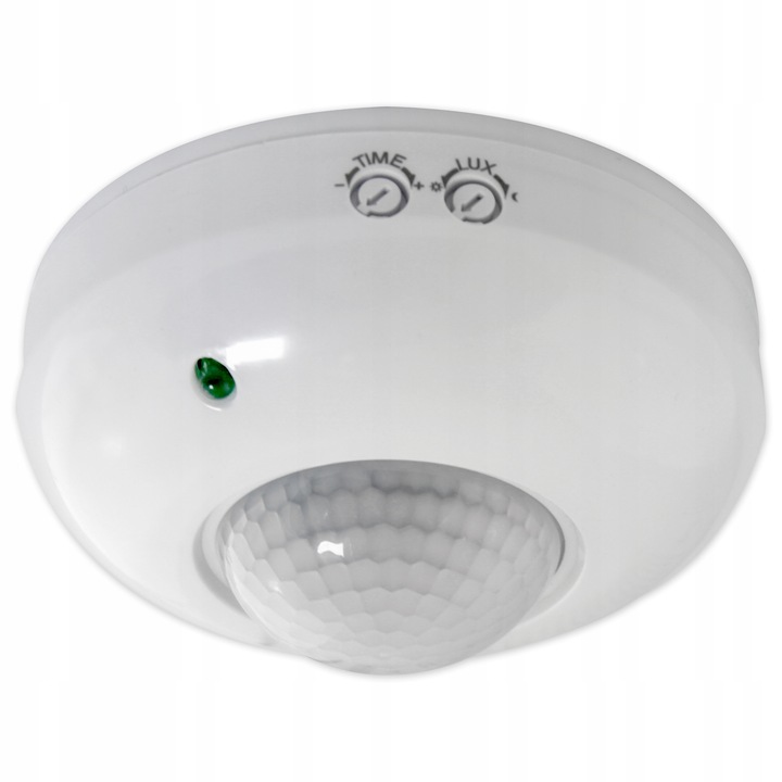 CZUJNIK RUCHU ZMIERZCHU natynkowy LED sufitowy PIR