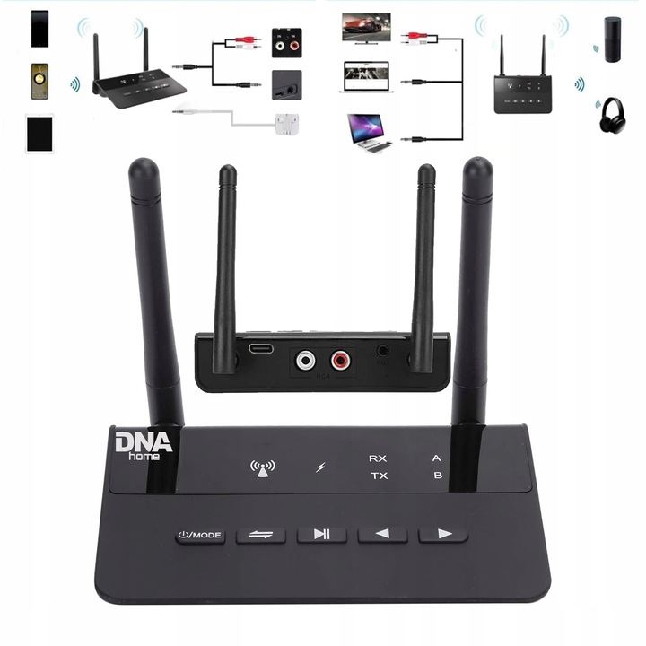 NADAJNIK ODBIORNIK Bluetooth do TV wieży hi-fi słuchawek APT-X do 80 m